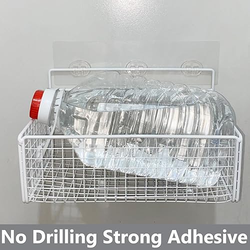 Miniatura 5 de Paquete de 4 ganchos de ducha de repuesto, sin perforaciones, ganchos de pared adhesivos fuertes para organizador de ducha, tiras adhesivas