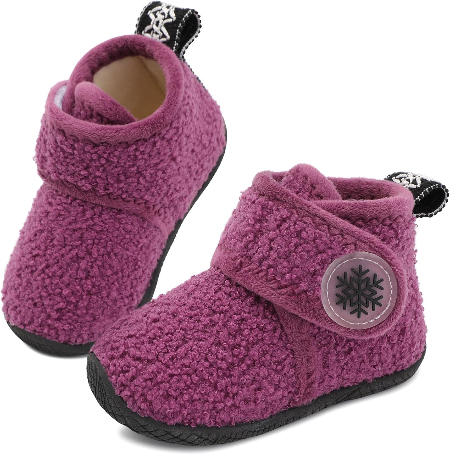 JOINFREE Toddler Slippers Boys Girls House Fleece Booties Baby Warm Winter Boots Kids Bedroom Indoor Shoes Cozy Outdoor Walking Shoes