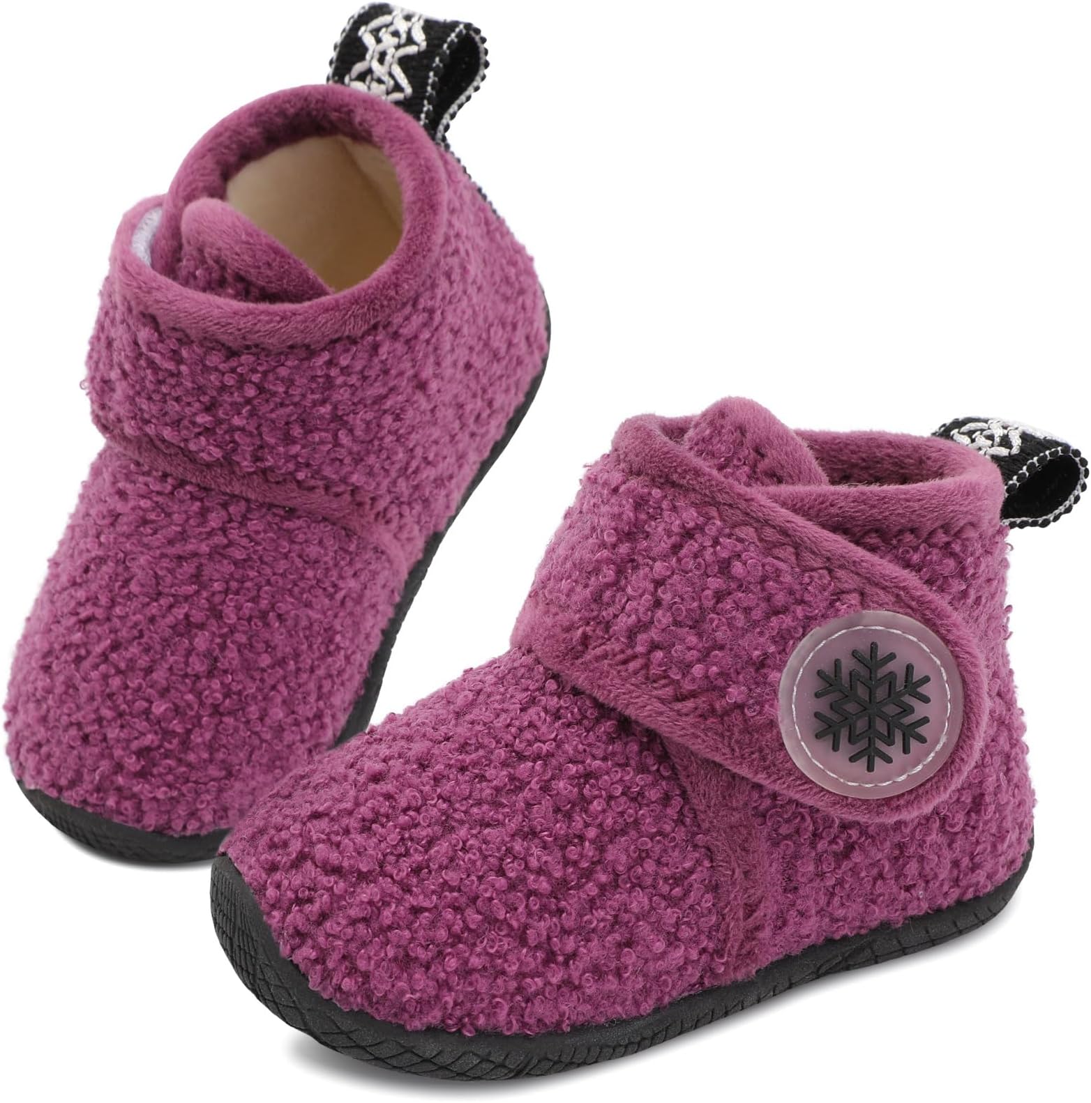 Toddler Slippers Boys Girls House Fleece Booties Baby Warm Winter Boots Kids Bedroom Indoor Shoes Cozy Outdoor Walking Shoes
