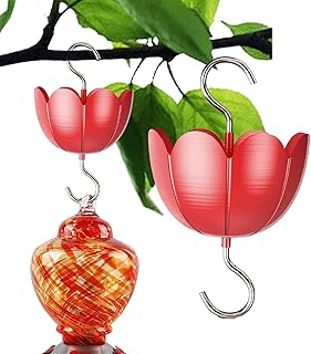Hummingbird Feeder Anti Ant Hook, 8.85inch Flower Shape Leakproof Ant Guard for Hummingbirdand Oriole Feeders, Umbrella Flower Hummingbird Feeders, Sturdy Moat Hooks for Outdoors Patio Garden