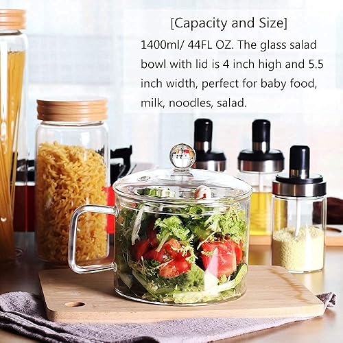 Miniatura 6 de Tazón de vidrio de 44 onzas y paquete de ollas de vidrio de 50 onzas