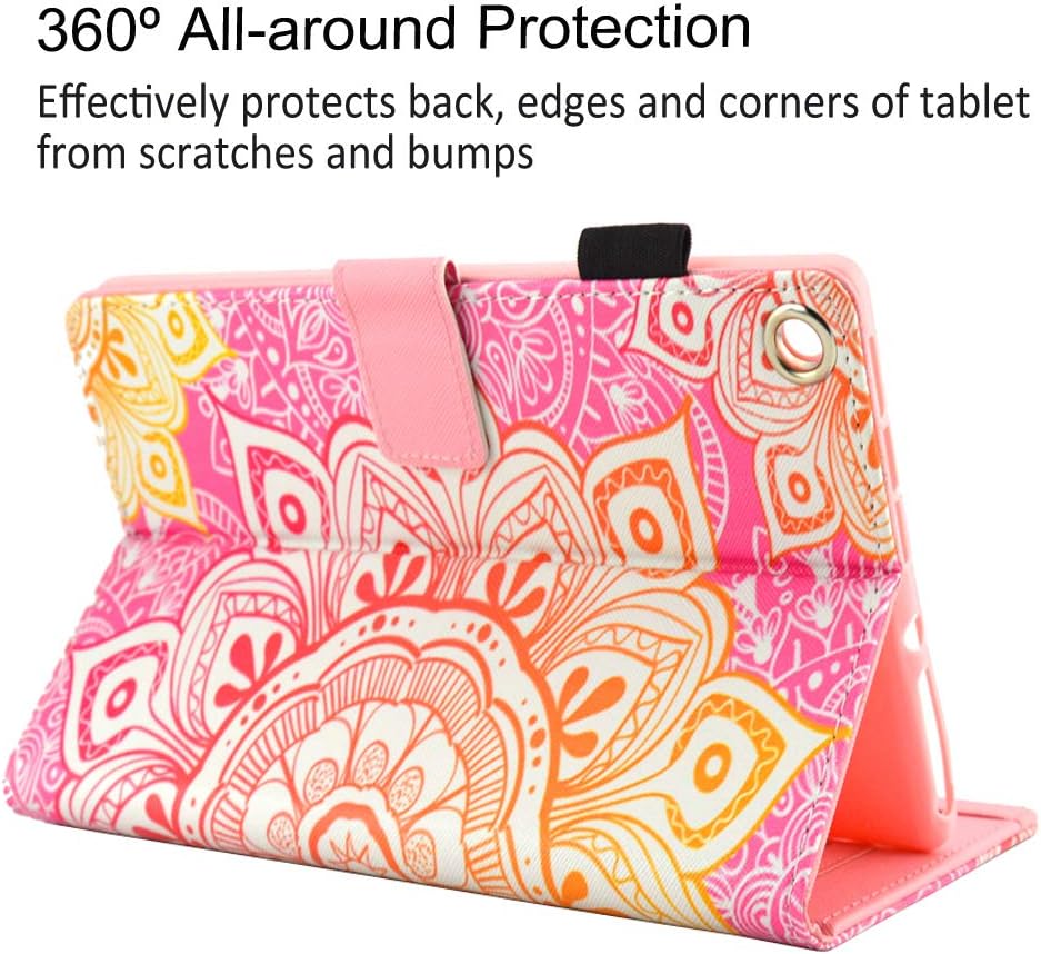 Case for Kindle fire HD 8 Old Model (Only Fit 2018 2017 2016, 8th/7th/6th Gen), Not Fit HD 8 2020 Tablet and HD 8 Plus, JZCreater Standing Case Cover with Auto Wake/Sleep, Mandala B
