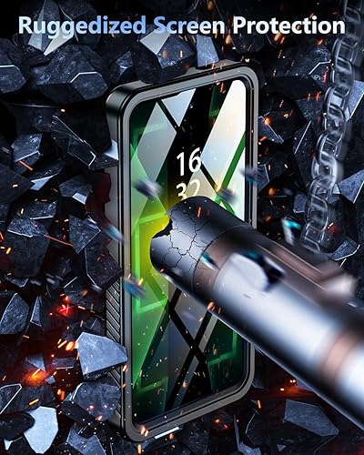 Vista 44 de Oterkin Funda impermeable para Samsung Galaxy S21 con protector de pantalla integrado, a prueba de polvo, a prueba de golpes, 360, carcasa Negro