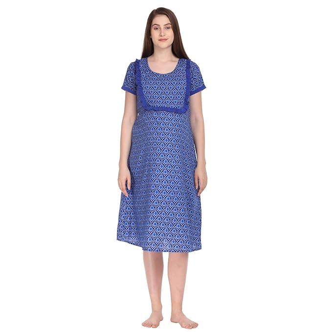 Women's Cotton A-Line Feeding Nightwear