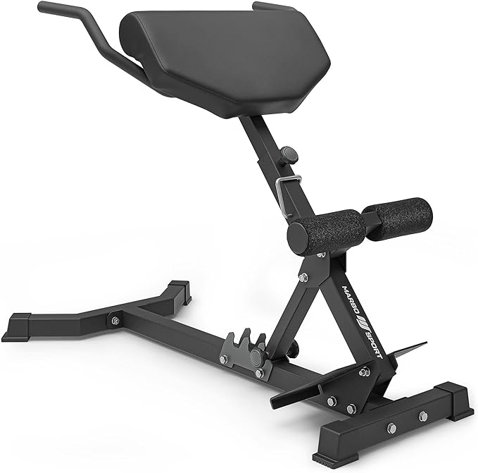 Marbo Sport - Hyperextension MS-L108 2.0 – Panca palestra regolabile per allenamento schiena – Attrezzi palestra casa multifunzione per fitness e allenamento completo nella palestra in casa