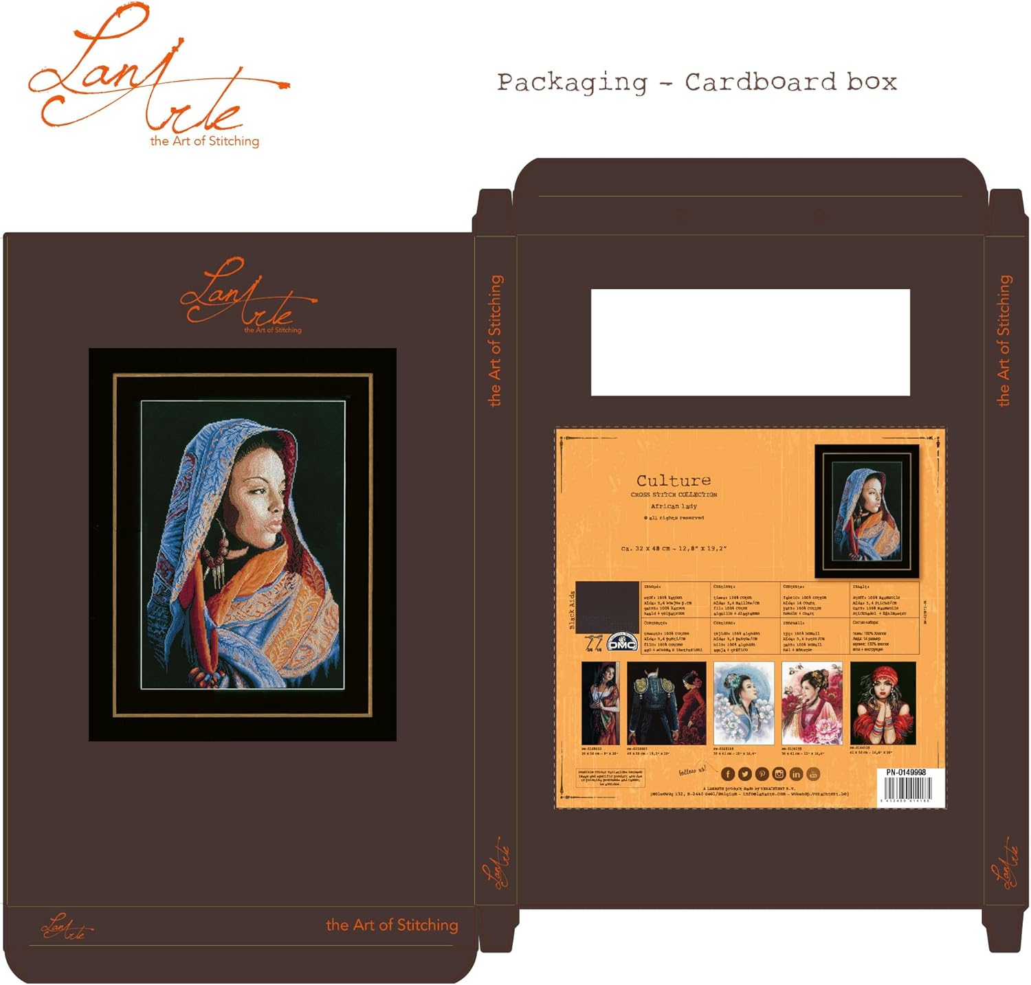 Lanarte Counted Cross Stitch Kit: African Lady (Aida,B), NA, 32 x 48cm