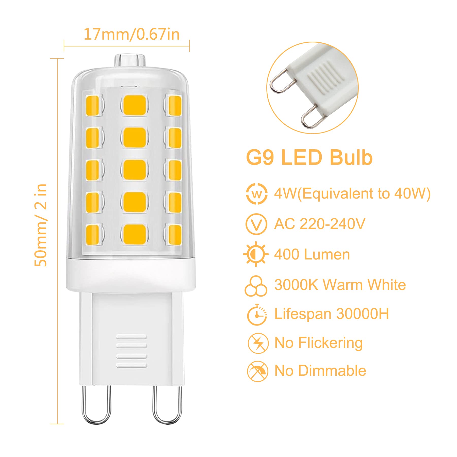 8 Lampadine LED G9 5W - Bianco Freddo 6000K, Equivalente 40W, Non Dimmerabili - Foto 6