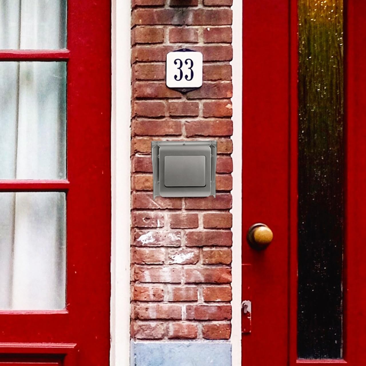DOITOOL Protector De Timbre Exterior De Acero Inoxidable - DiseñO Sin Fondo 125mm - Cubierta Lluvia Portero Automatico - Caja Protectora MetáLica Para Enchufe Lluvia Y Videoportero Inox