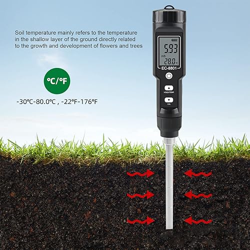 Miniatura 8 de Fydun EC Tester with LCD Display Soil Conductivity Temperature Meter for Garden Orchard