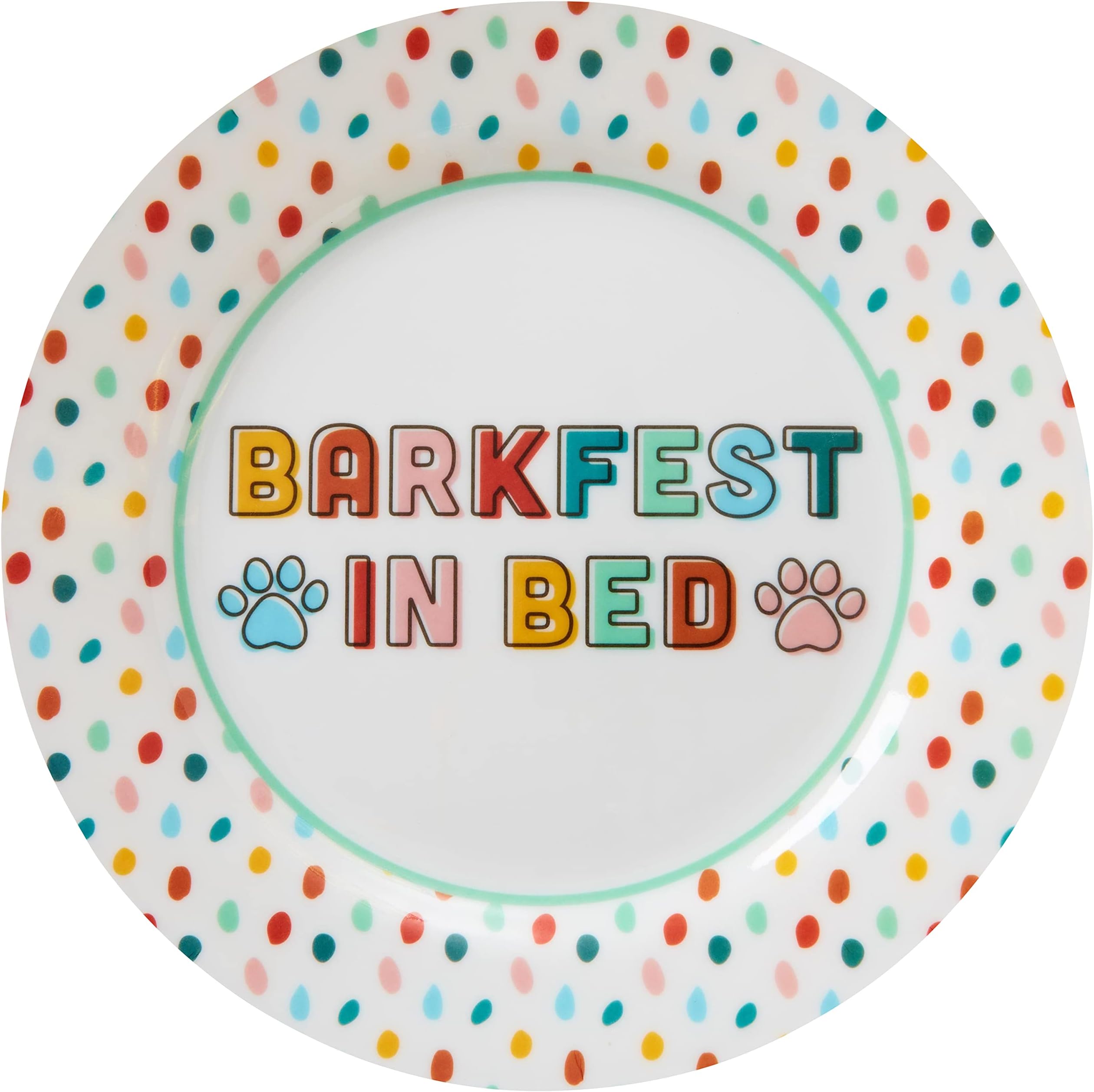 C.R. Gibson PMP-24844 Bark-Fest in Bed Reusable Melamine Plate, 9.8" D, Multicolor