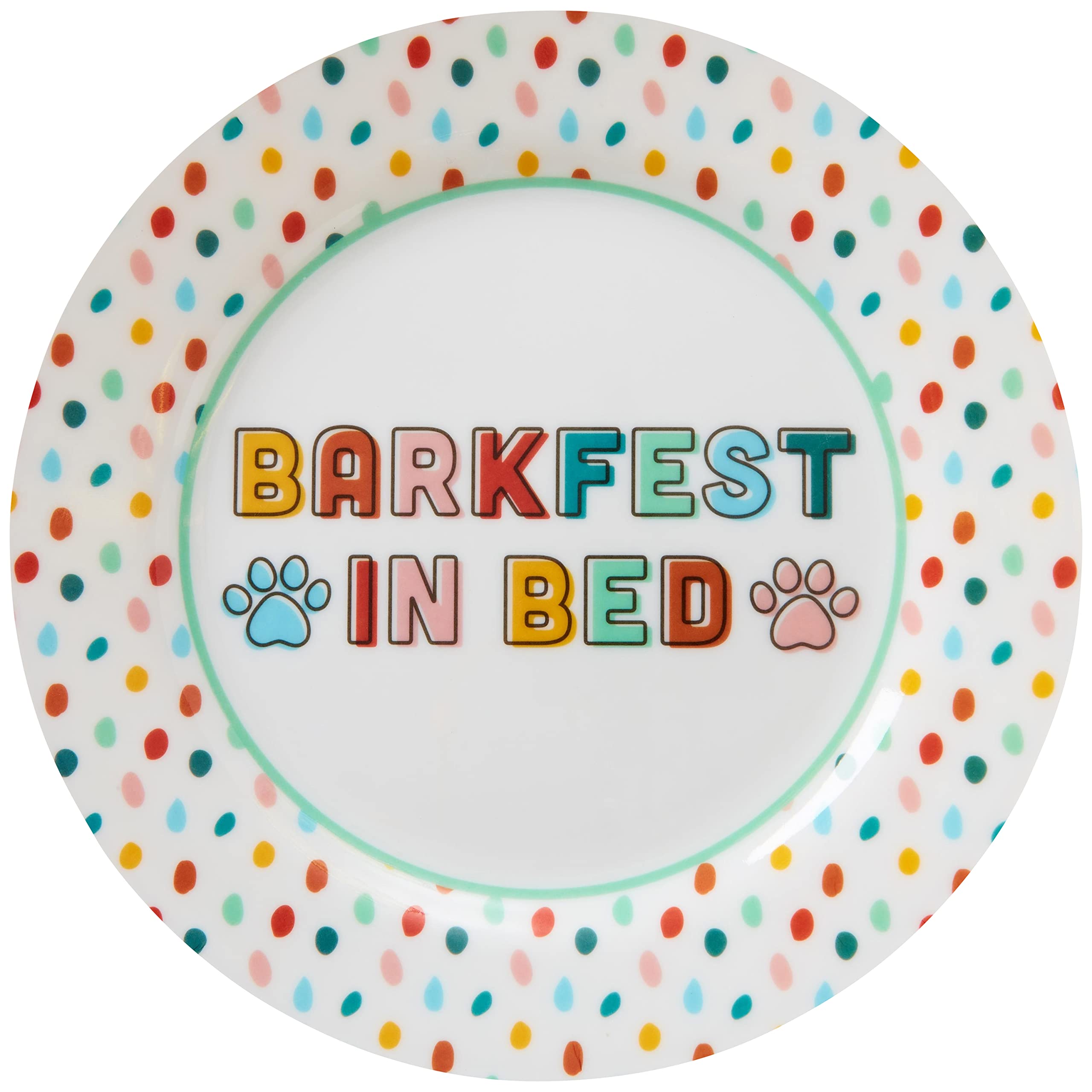 C.R. Gibson PMP-24844 Bark-Fest in Bed Reusable Melamine Plate, 9.8" D, Multicolor