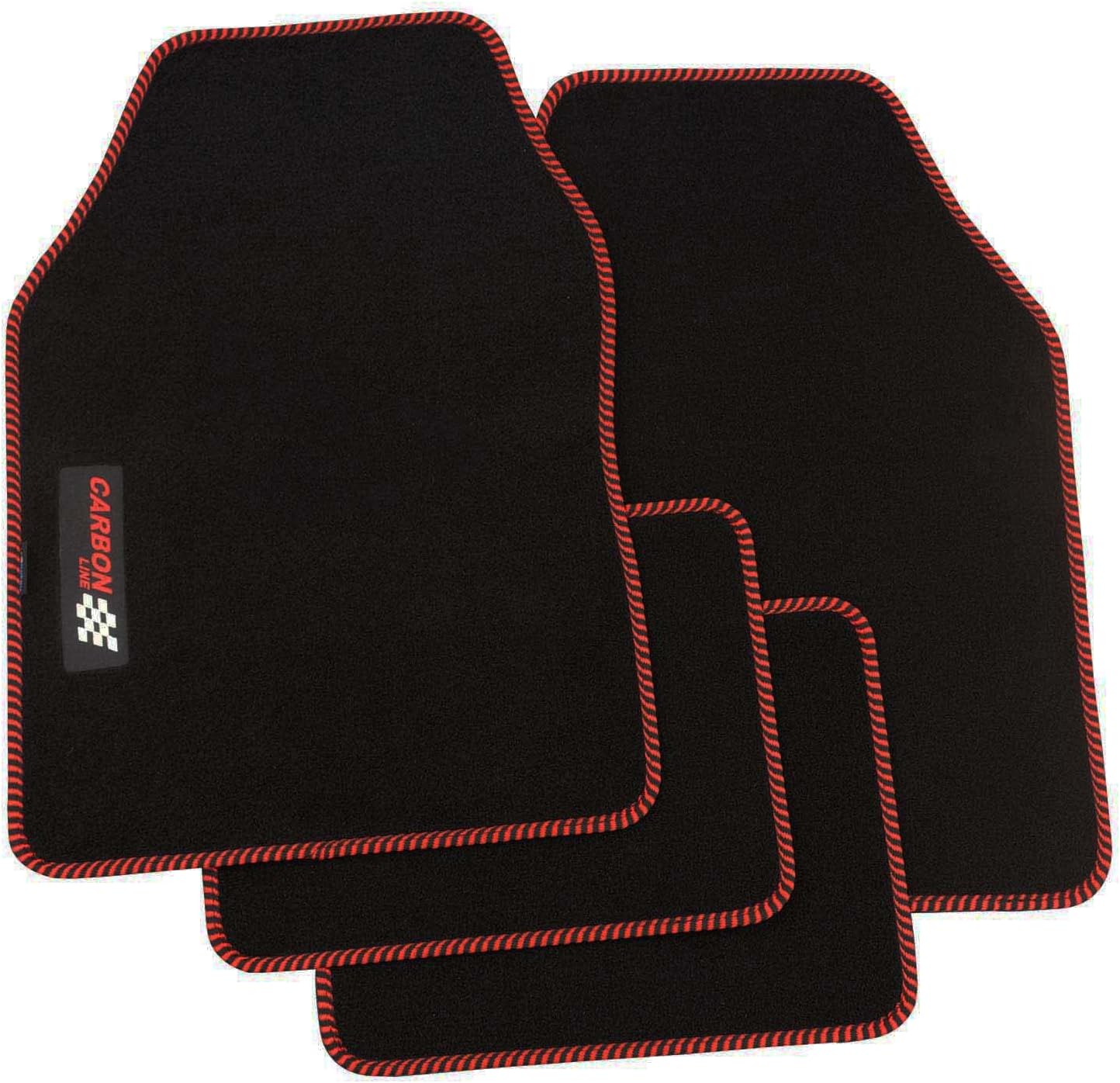 PETEX Carbon Car Mat Universal 4-Piece Black/Silver