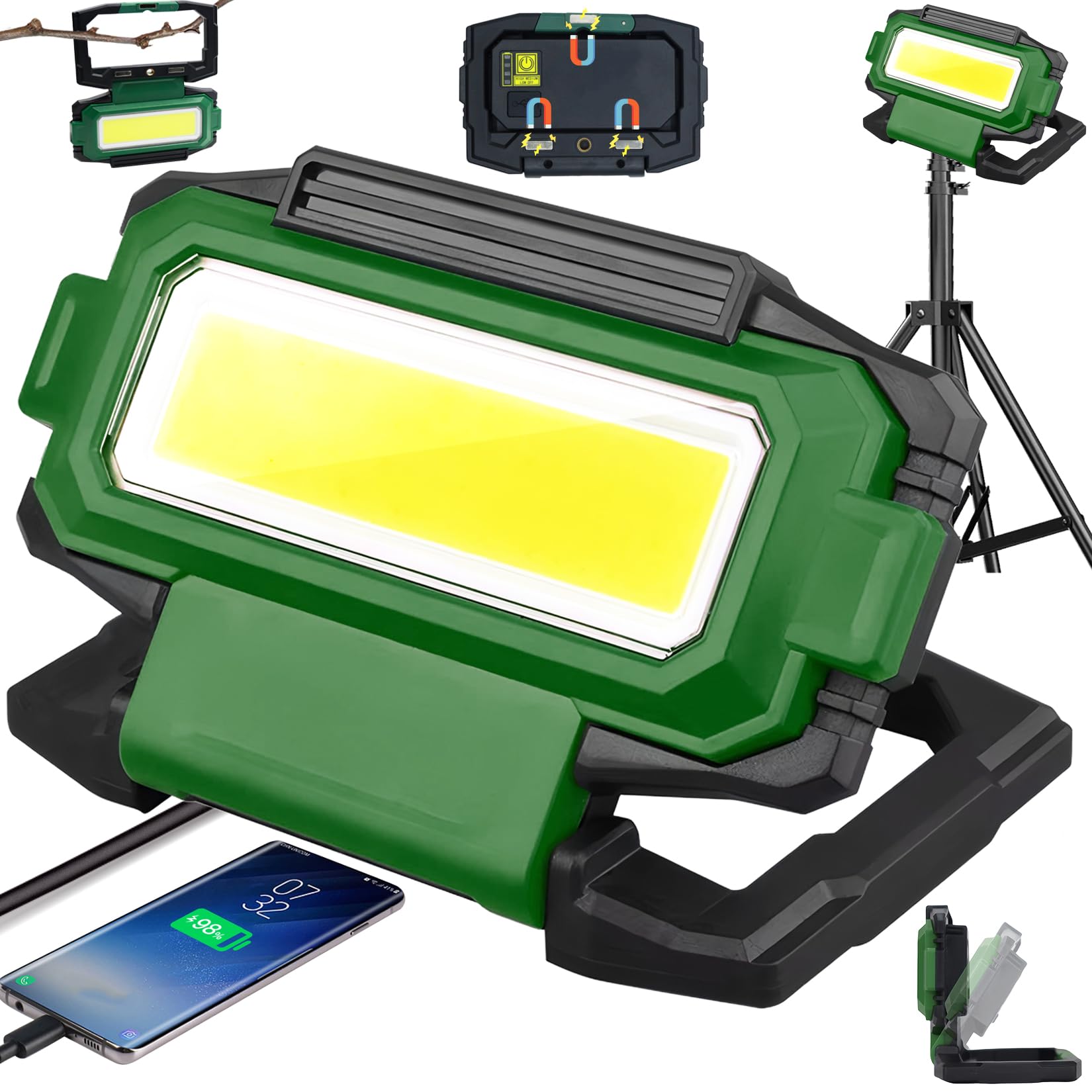 LED 作業灯 ワークライト led 投光器 充電式【最大3500LM 4000…