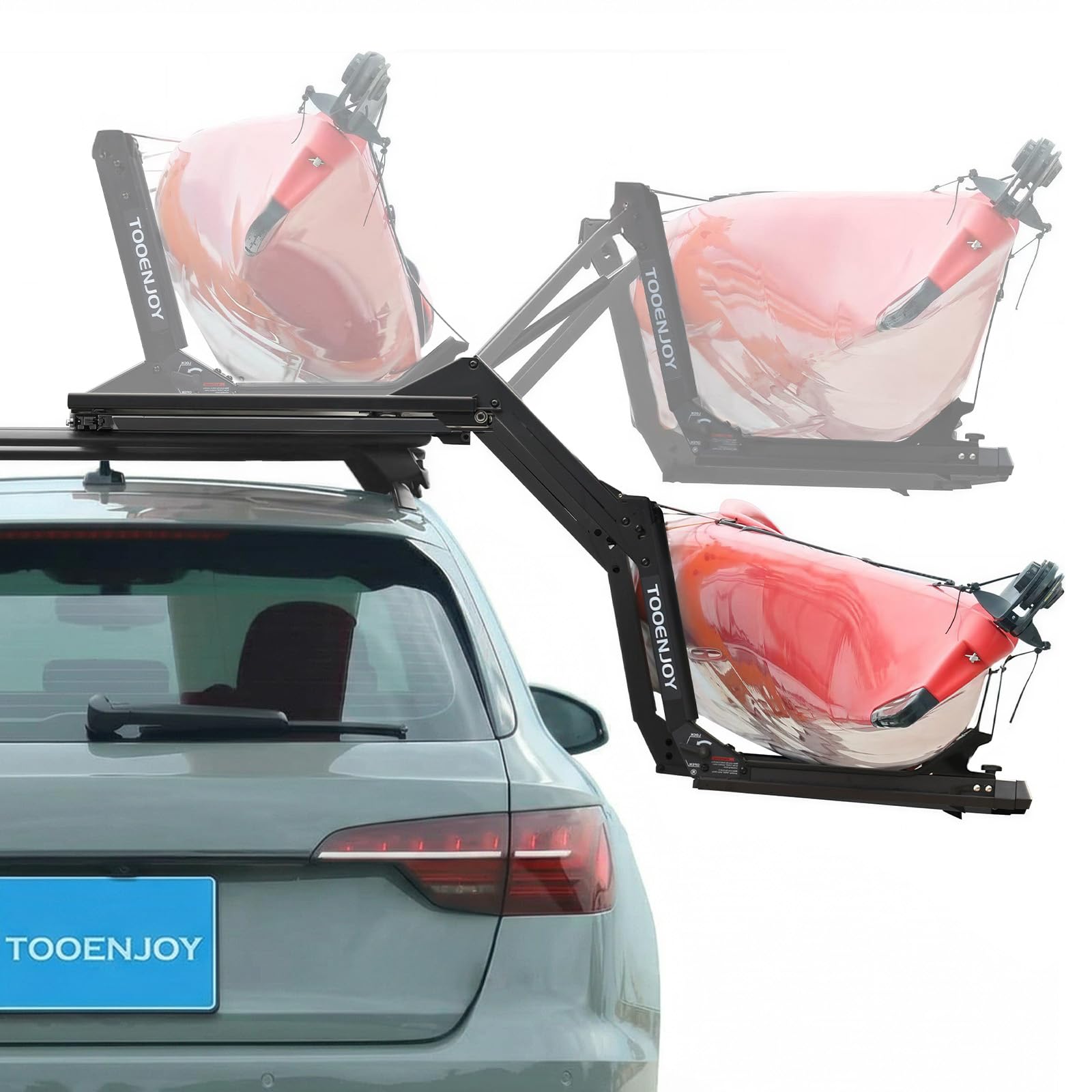 TOOENJOY Portapacchi per Kayak con Assistenza Elevante, Capacità 45 KG per Kayak e Canoa, Bike Sup Boxes Ladder Carrier - Elevating Assist Camping Multiple Loading