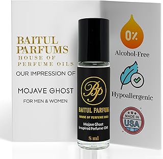 Comparable to Mojave Ghost Alcohol-Free Perfume Oil – 8ml Travel Size Roll-On Glass Bottle, Long Lasting Fragrance, 98% True-to-Scent, Clean Scent, Main Accords - Floral, Woody, Musky