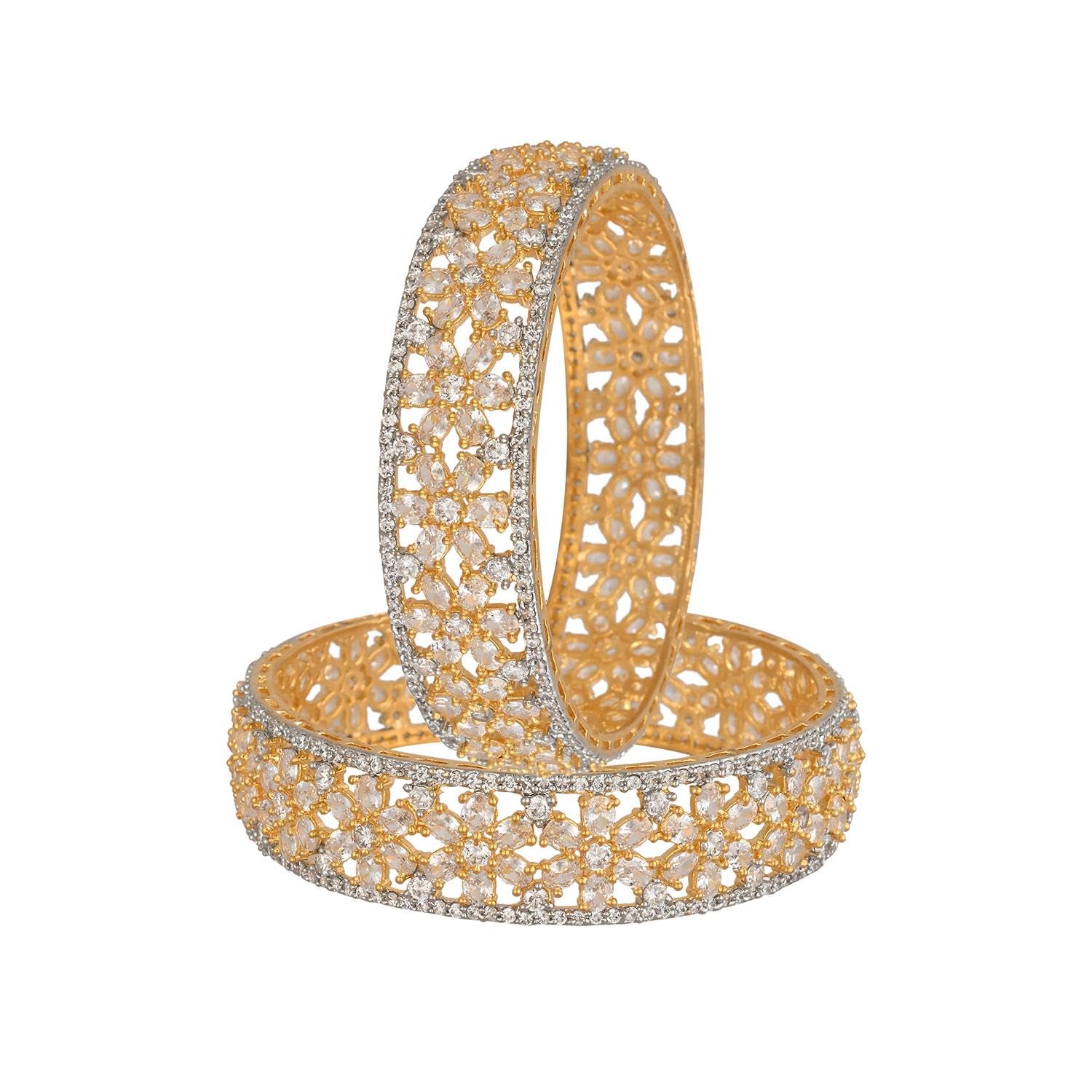 See full amazon price history chart for Ratnavali Jewels Gold Silver Plated American Diamond CZ WhiteTraditional Latest Kada Bangles for Women/Girls 2.6 Ratnavali Jewels Gold Silver Plated American Diamond CZ WhiteTraditional Latest Kada Bangles for Women/Girls 2.6 (B0DBJ4P5YQ) Amazon Price History, Amazon Price Tracker