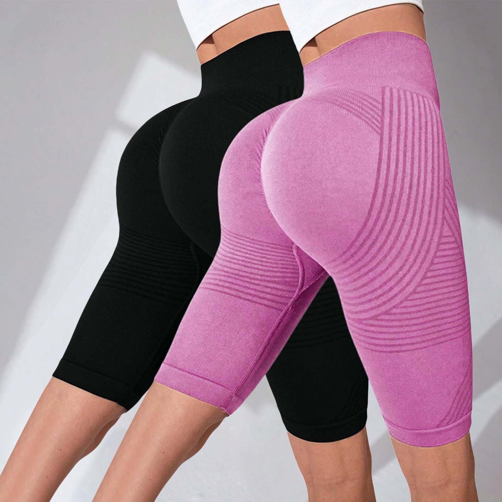 Generico Leggins 3D Anticellulite Corti Donna, Push Up Sculpture Lipedema a Compressione Controllo Graduata Anti Cellulite Leggings Sportivo Vita Alta Senza Cuciture Leggins Cotone Donna