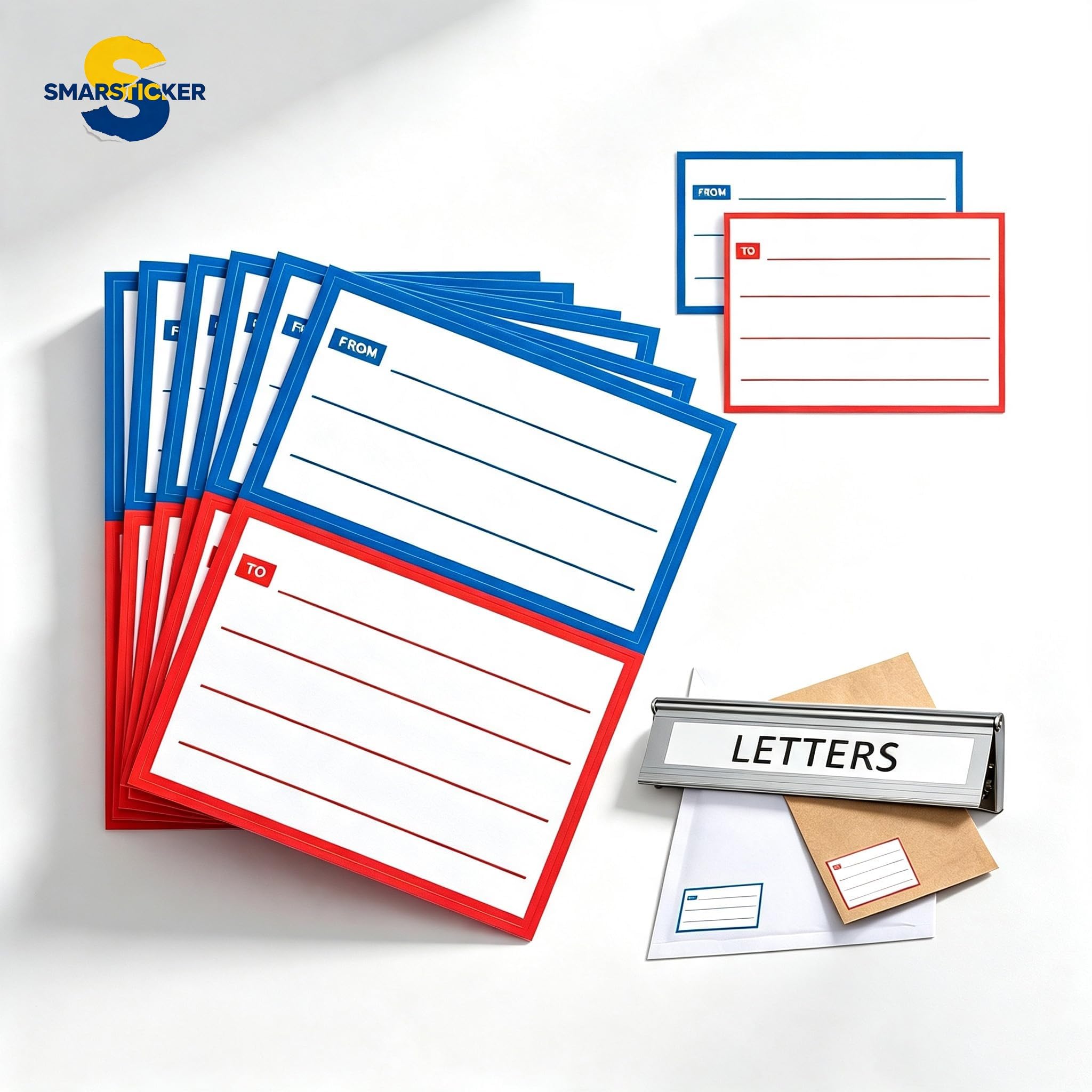 160pcs to/from Address Labels 4.5x3.5 Inch Shipping Mailing Stickers | Red Blue | 160 Labels | Handwriting Friendly | School Home Office Use Christmas ๏ผ80 sheets๏ผ