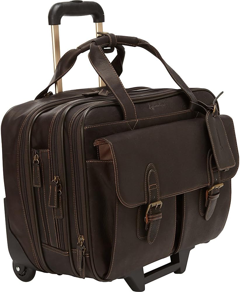 FranklinCovey - Breckenridge Wheeled Laptop Case - Brown