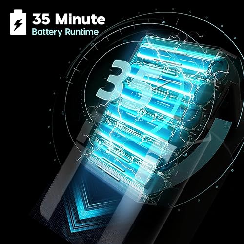 Miniatura 7 de IRIS USA Power Brush - Aspiradora inalámbrica para alfombras de bajo perfil y suelos duros, soporte y accesorios 6 en 1, indicador LED de succión de