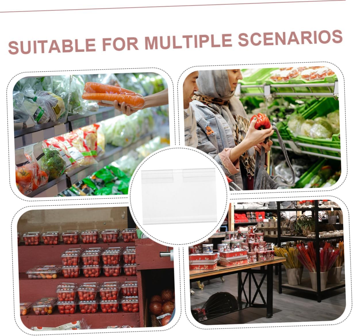 SEWACC 20Pcs Transparent Price Tag Holder for Shelves Multi Functional Sign Display Stand Easy to Install Price Labels for Supermarkets Retail Stores and Events