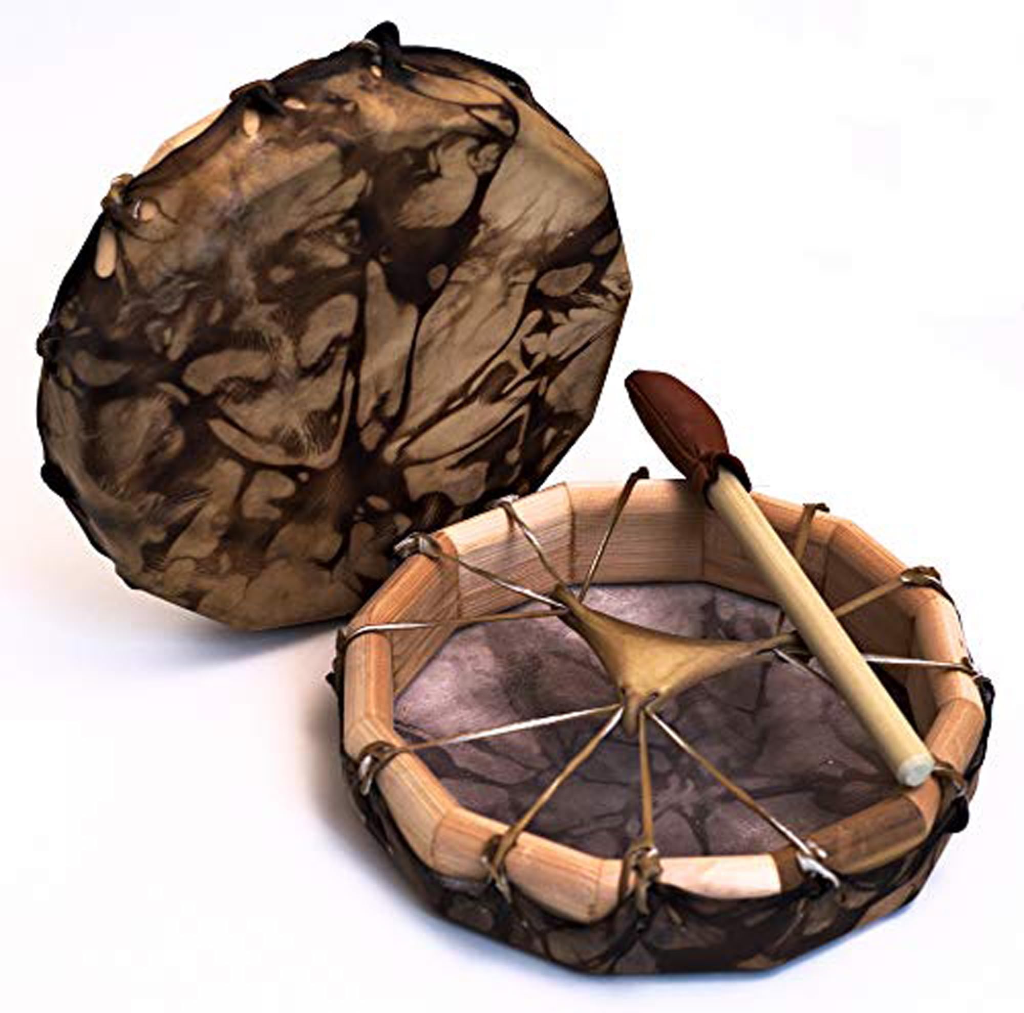 Handmade Deer Hide Frame Drum – Cedar Wood Hand Drum for Meditation, Sound Healing, and Music (10"), By World Wide Drums