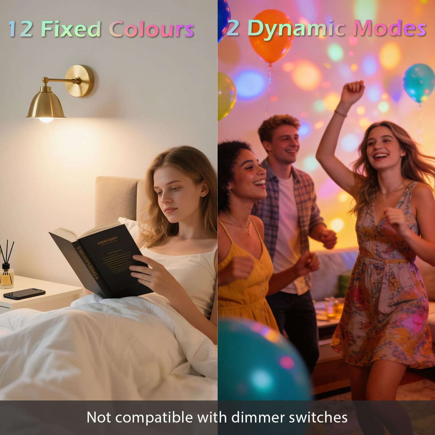 Aigostar - Pack de 2 Ampoule Couleur LED E27 Telecommande Blanc Chaud (3000K), Changement de Couleur Ampoules 8W équivalent à 60W. 4 modes, 5 niveaux de luminosité, RGB 15 choix de couleur
