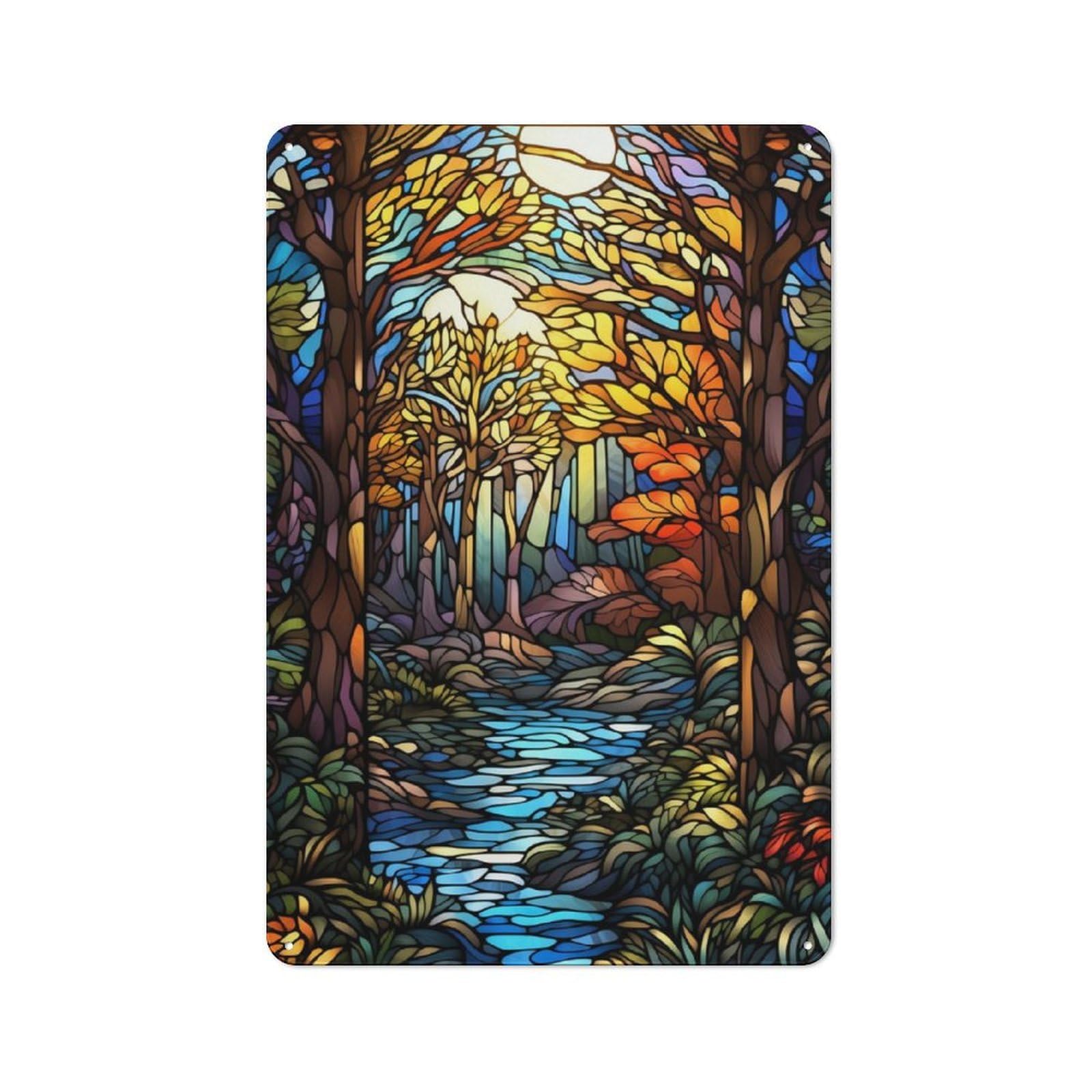 Junmoney Forests Of Gold Metal Sign 30X20cm With For Home Bar Wall, Rustic Decor, For Collectors Decorating Home Bars And Entertaining Spaces