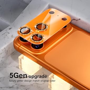 Choiche iPhone 17 Pro Max用 カメラレンズプロテクター ライトオレンジ