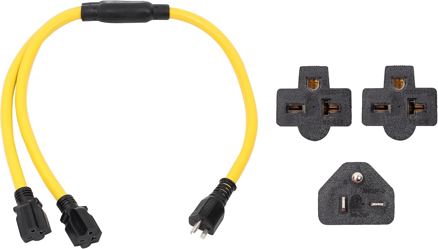 ONETAK NEMA 6-20P to 2 Outlet 6-20R Y Splitter STW 3 Feet 240V 20 Amp 3 Prong Male Plug Female Receptacle Welder Welding Dryer Power Cord Adapter Adaptor Connector