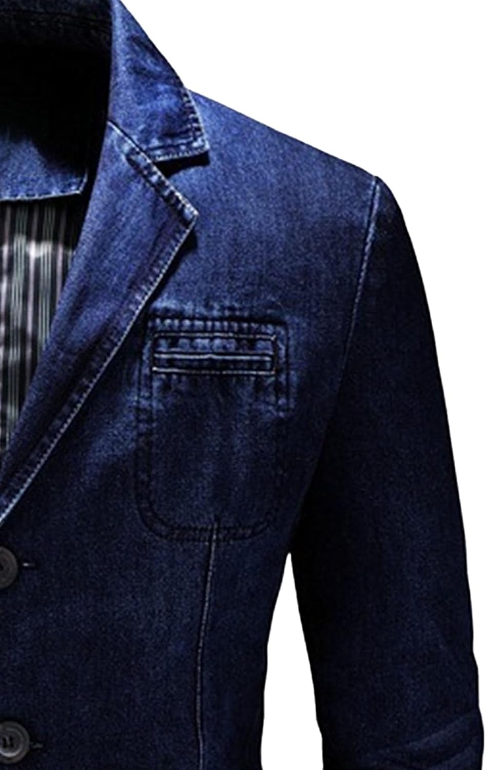 Maiyifu-GJ Men's Denim Blazer Suit Jacket Business Casual Slim Fit Jean Jacket Fashion Vintage Lapel Sport Coat