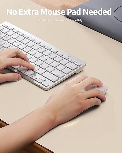 Miniatura 3 de YSAGi Protector de escritorio de cuero, tapete de oficina, alfombrilla grande para mouse, antideslizante, de piel sintética, escritorio para laptop,