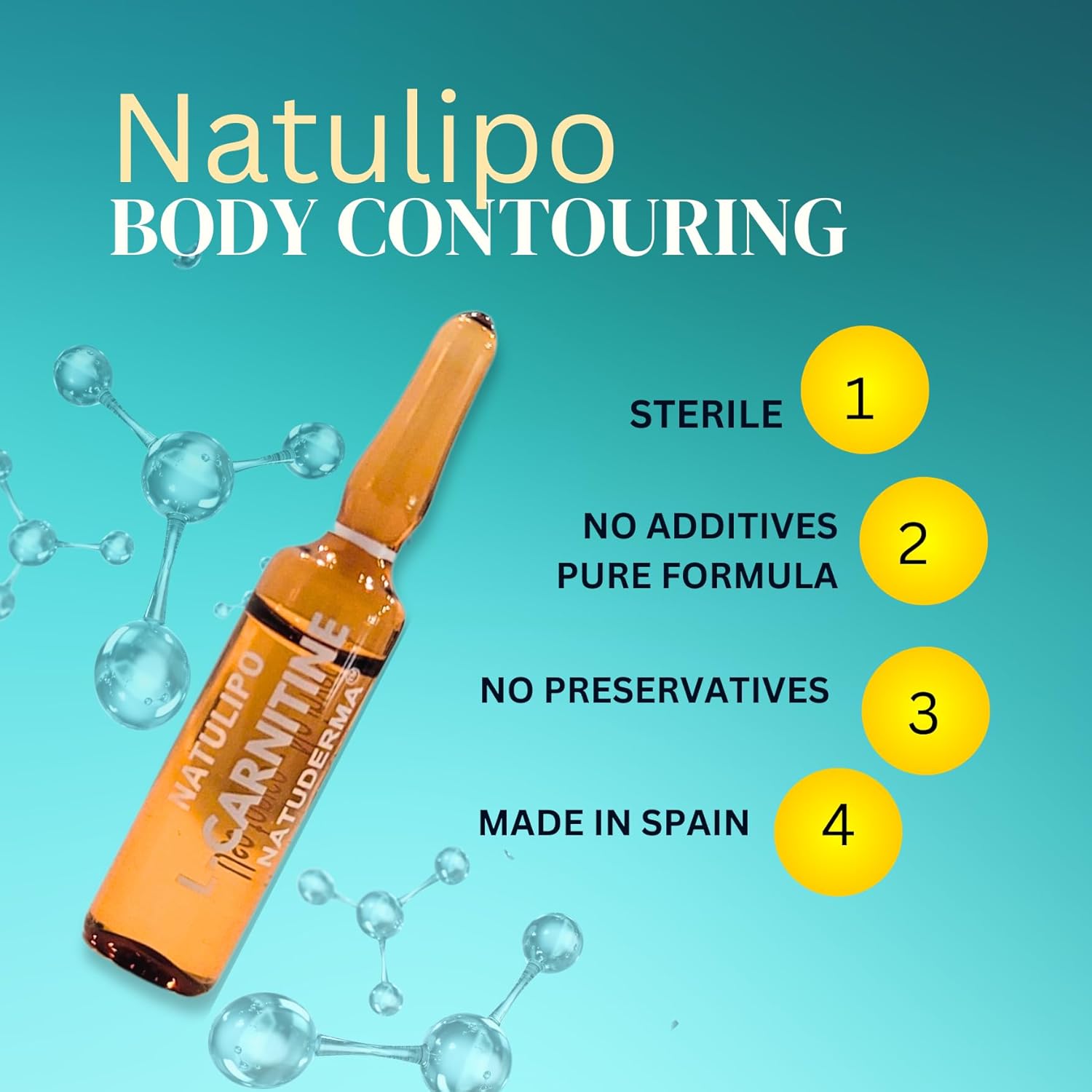 L-Carnitine Body Sculpting Serum - Professional Cosmetic Ampoules for External Use - 10 x 5ml Glass Vials Made in Spain