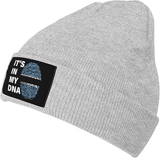 Botswana Flag It's in My DNA Beanie Hats for Men Women Black Warm Knit Beanies