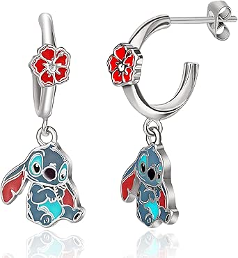Orecchini A Cerchio Con Fiore In Ottone Rodiato E Zirconi: Eleganti, Ipoallergenici, Regalo Donna