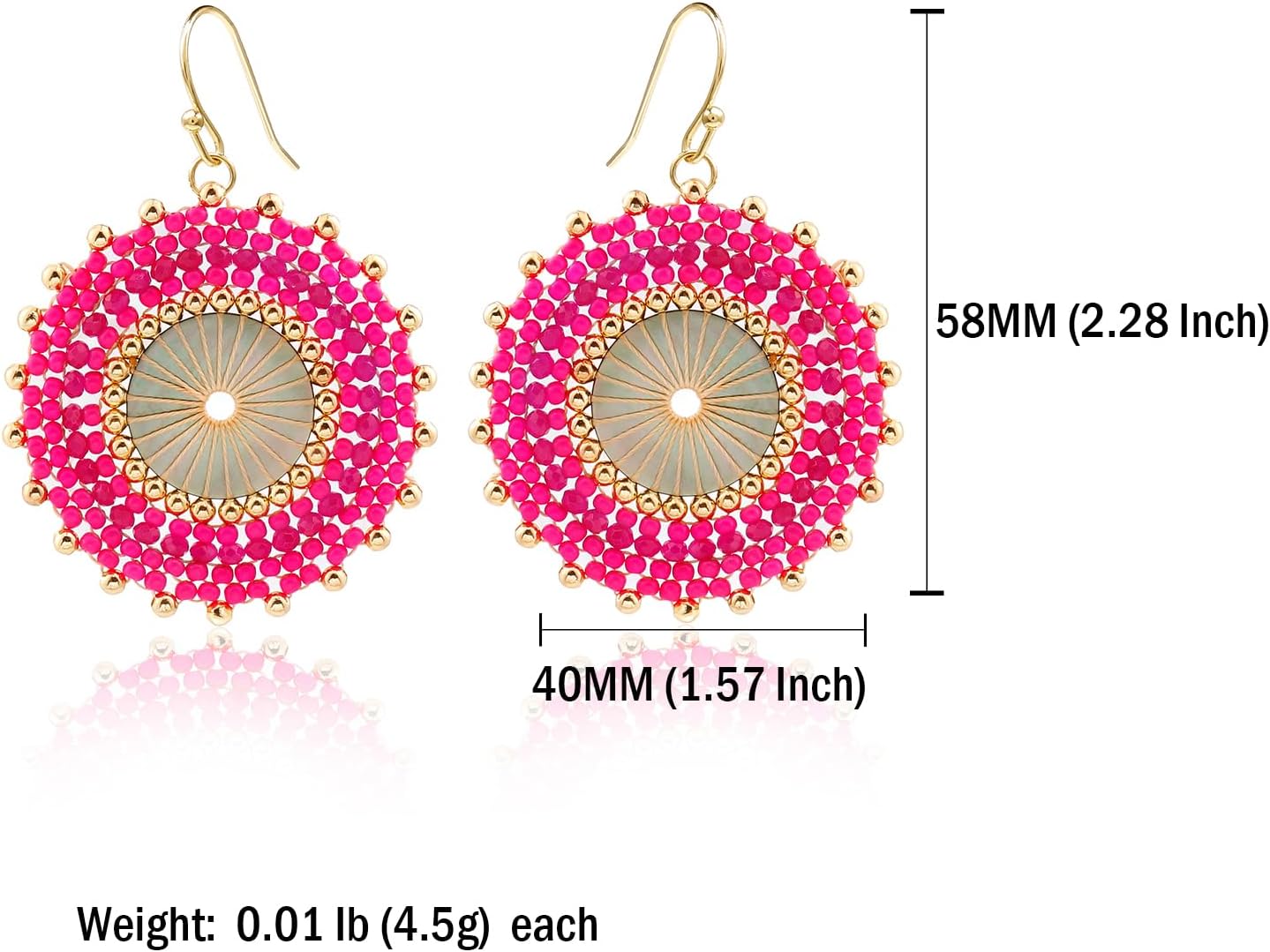 Colorful Bead Earrings For Women Summer Beach Handmade Bead Earrings Bohemia Hoop Dangle Earring For women - Image 2