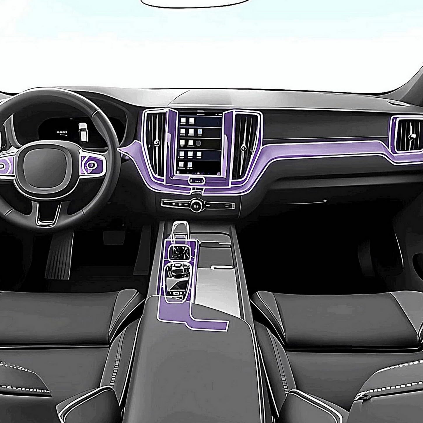 Film protection console centrale Volvo XC60 anti-rayures 2018-2024