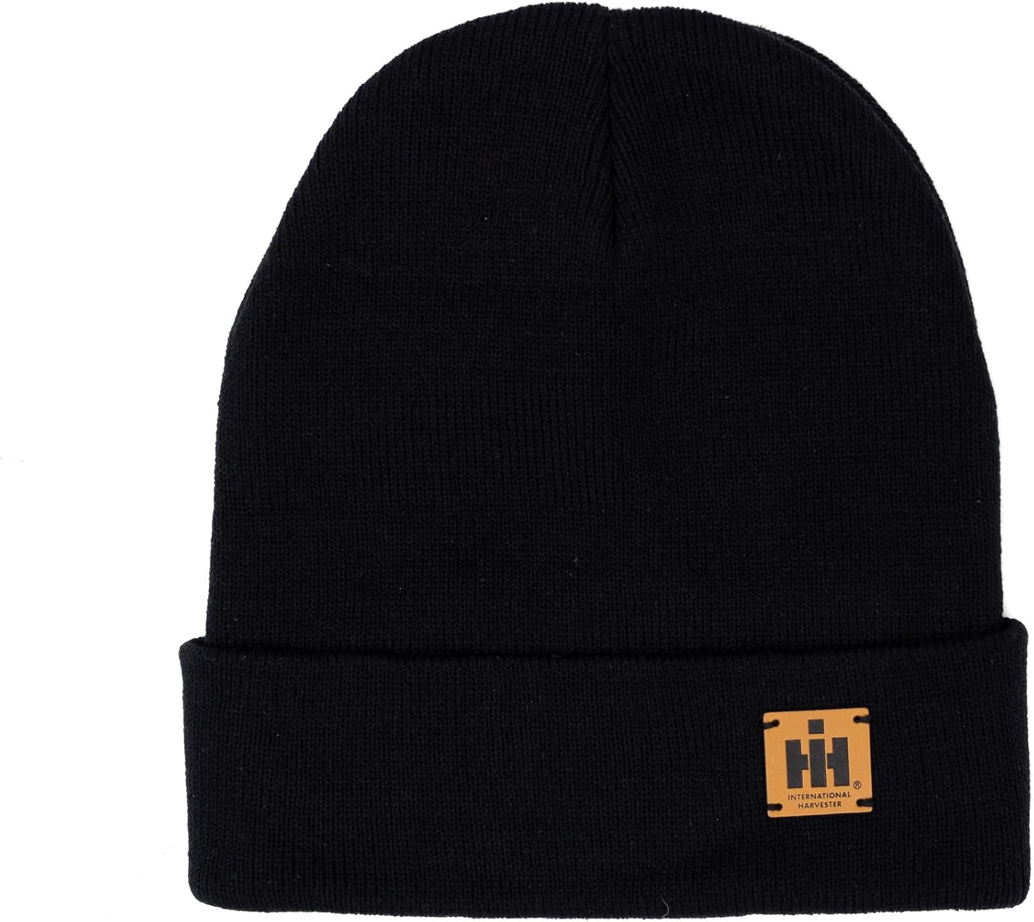 J&D Productions International Harvester IH Leather Emblem Hat, Black Knit