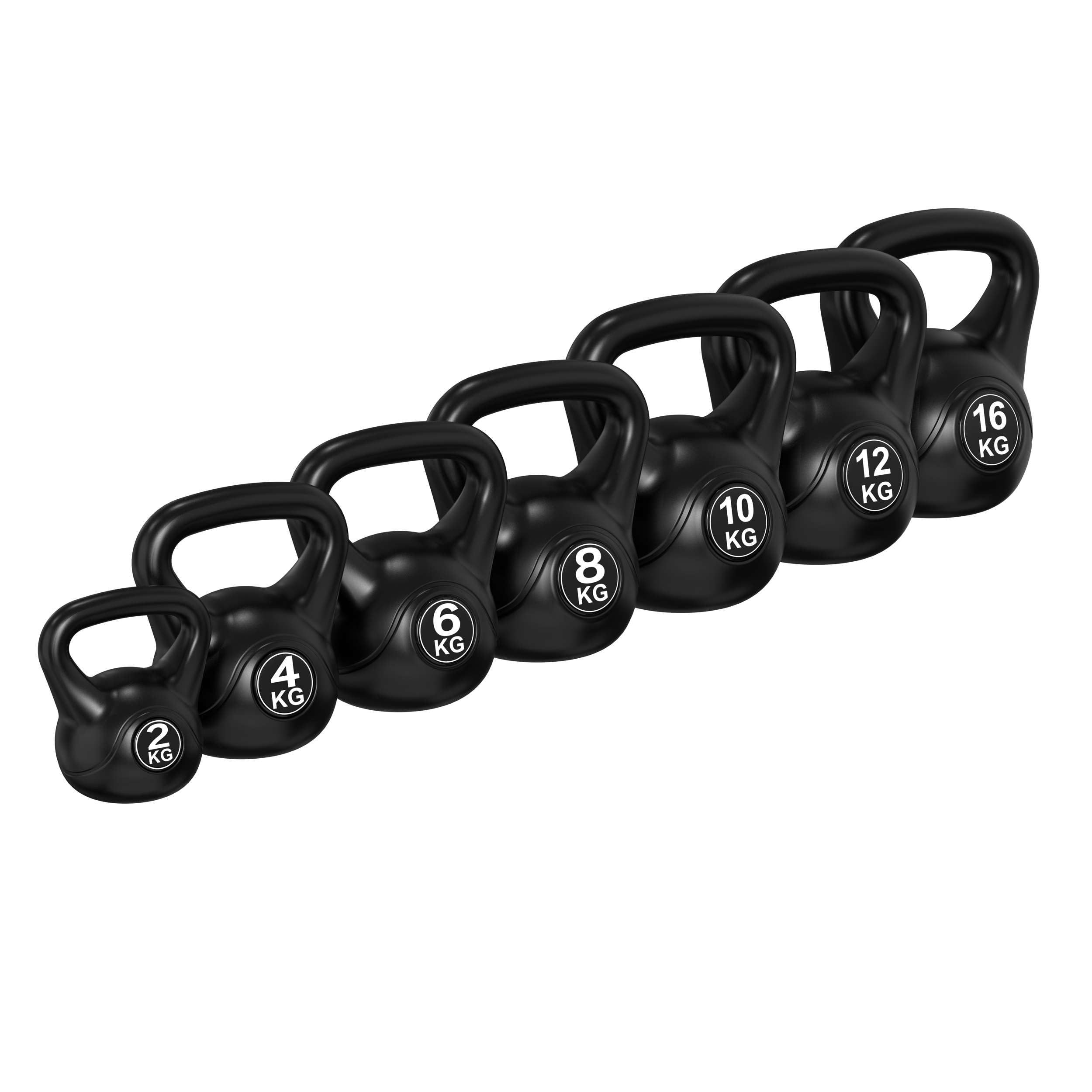 Tunturi Kugelhantel, Kettlebell, PVC mit Sand gefüllt, 2 kg