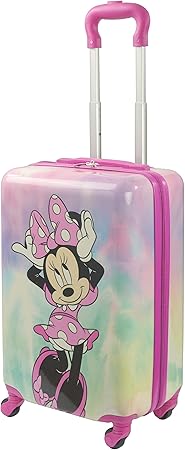 review FUL Disney Minnie Mouse 21 Inch Kids Rolling Luggage, Hardshell Carry On Suitcase with Wheels, Pink
