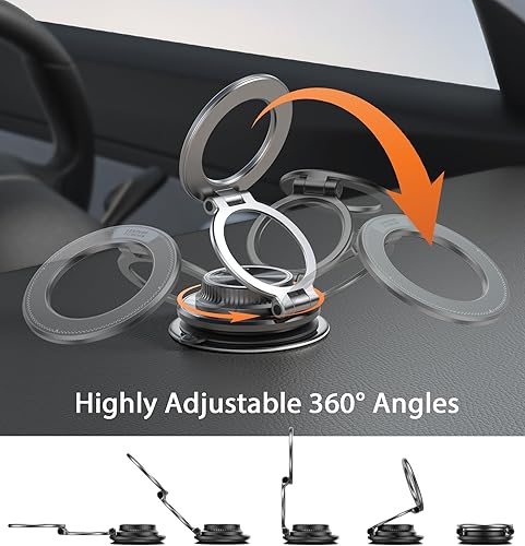 Miniatura 6 de BOCLOUD Soporte de teléfono con ventosa de próxima generación 2026 Lindo soporte de teléfono de aleación de zinc de 360  de 109 libras Soporte de