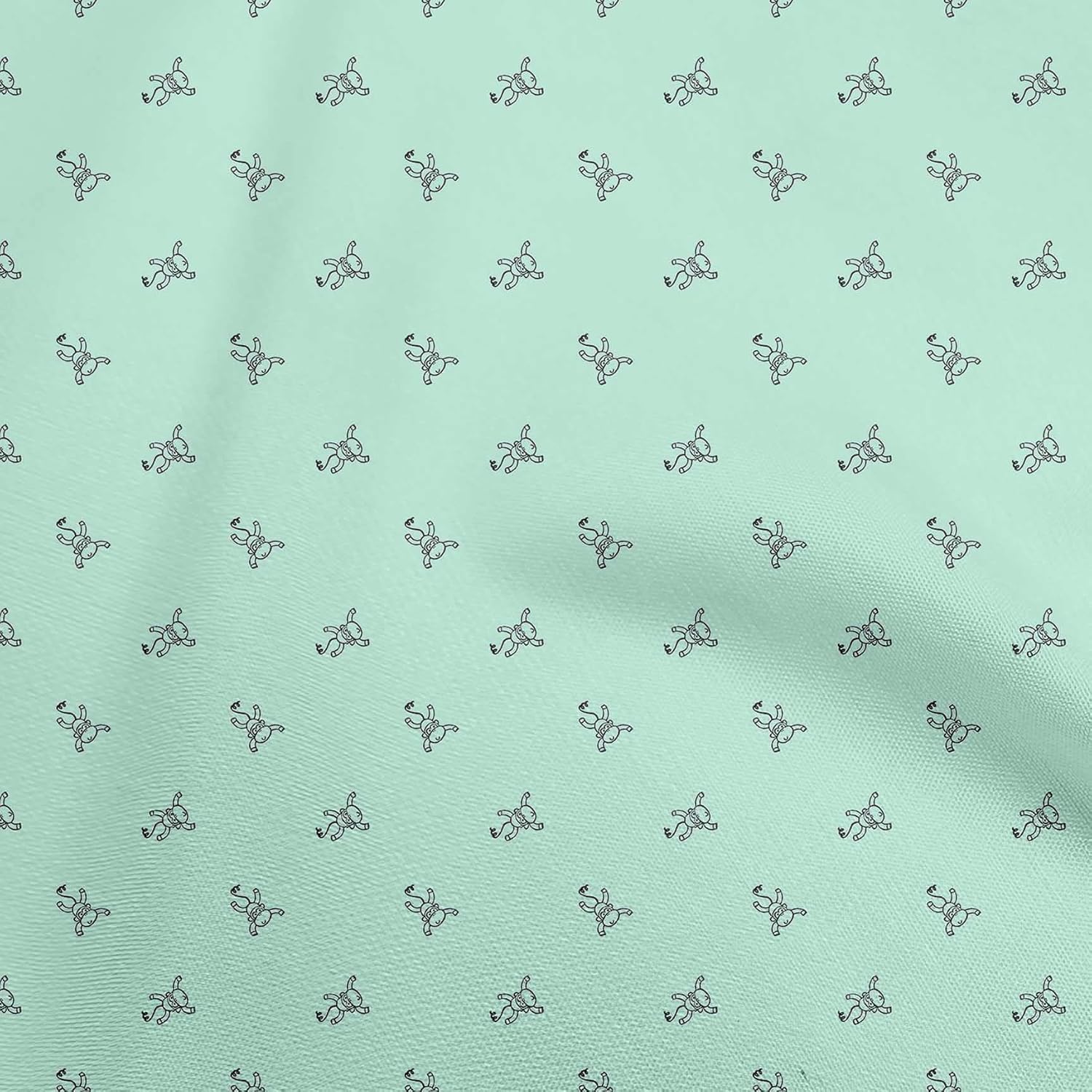 oneOone Cotton Flex Mint Green Fabric Kids Sewing Craft Projects Fabric Prints by Yard 40 Inch Wide