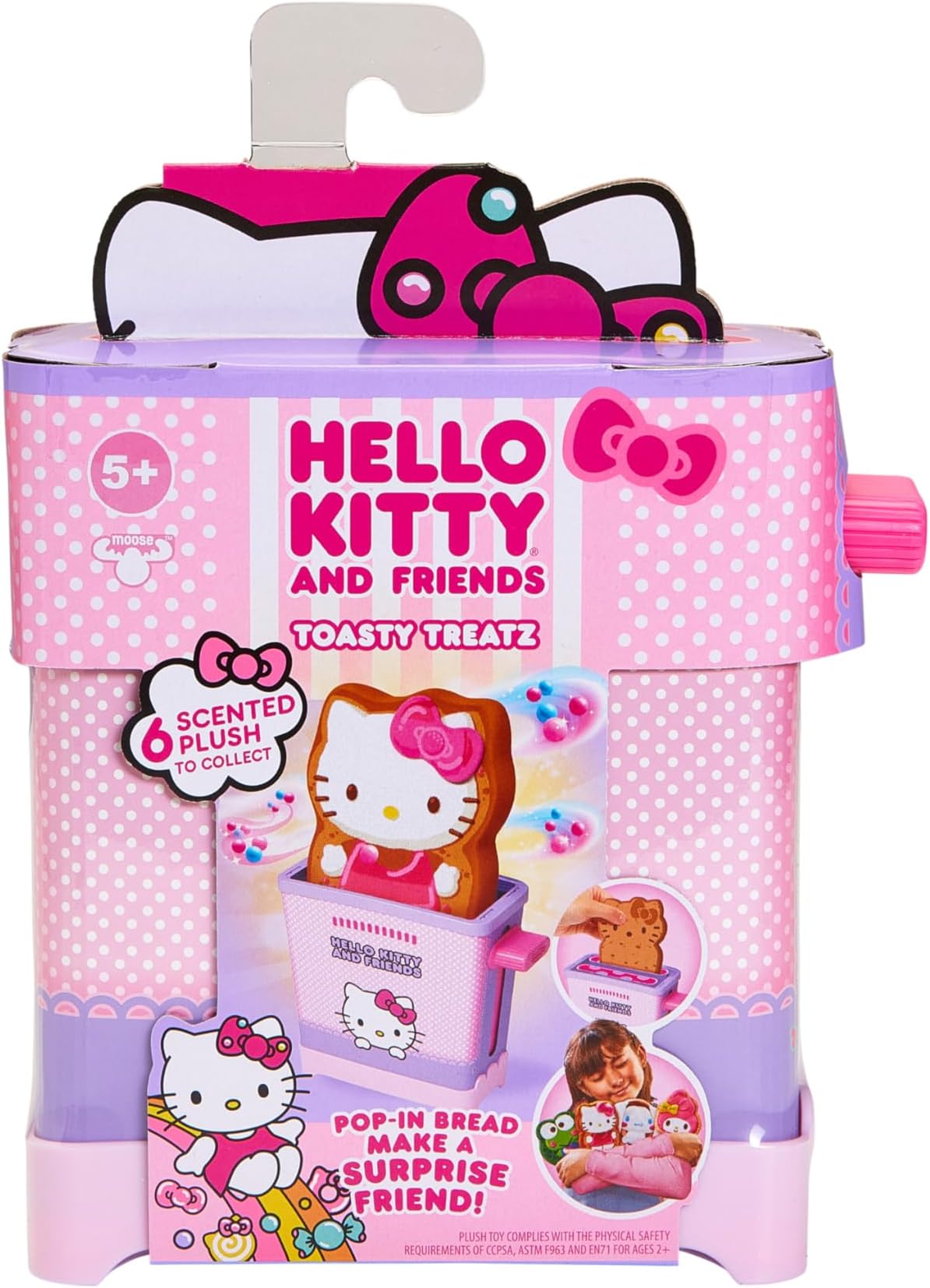 COOKEEZ MAKERY Hello Kitty® and Friends Toasty Treatz Toaster with Scented Plush | Make a Soft and Squeezable Surprise Plush Friend | Pop-in-Bread and See A Surprise Plush Pop Up