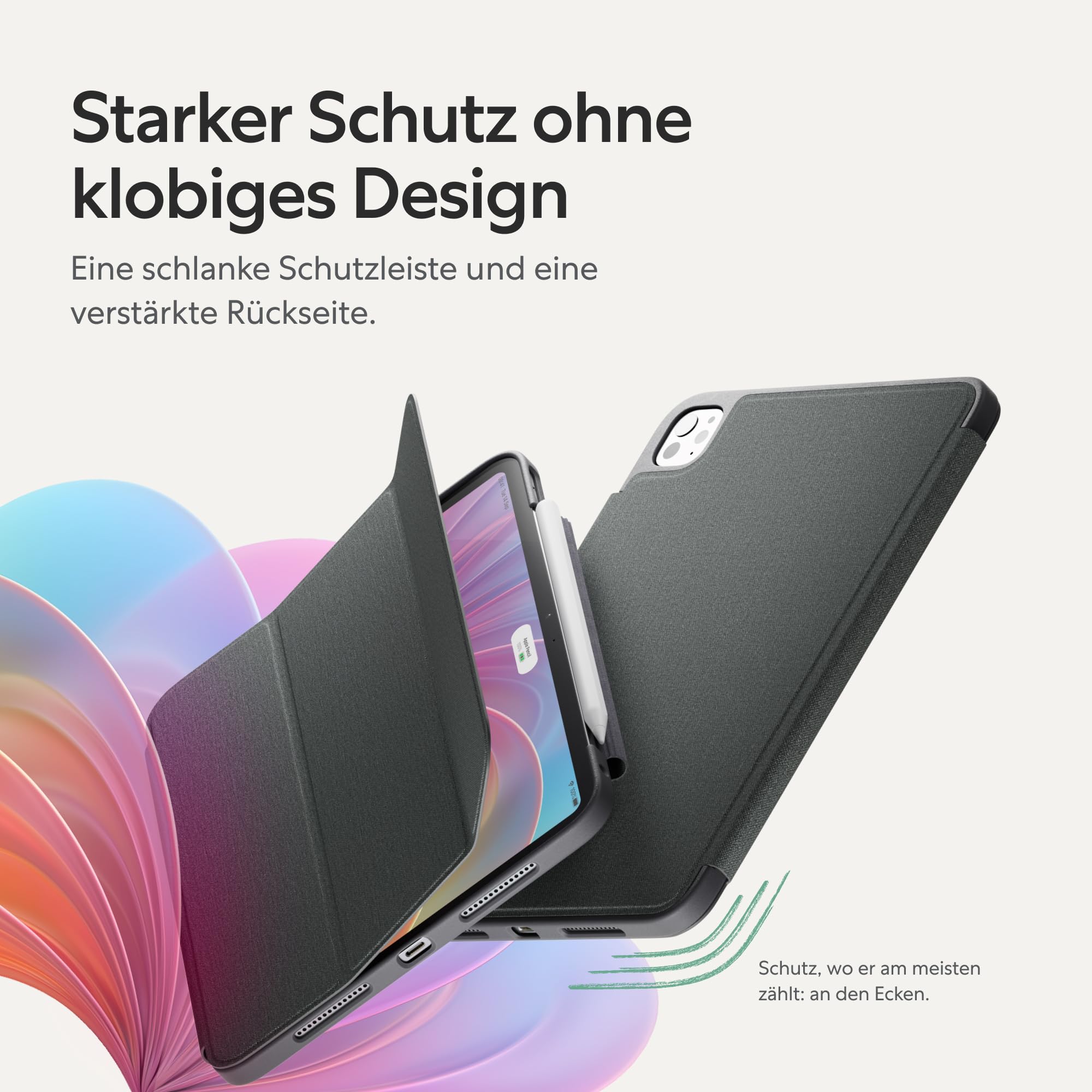 Paperlike® Bumper Case für iPad Air 13" (M4,M3,M2) & iPad Pro 12.9" | Robuste Schutzhülle im schlanken Design, echte Textiloberfläche, unterstützt Apple Pencil Laden & Auto Sleep/Wake