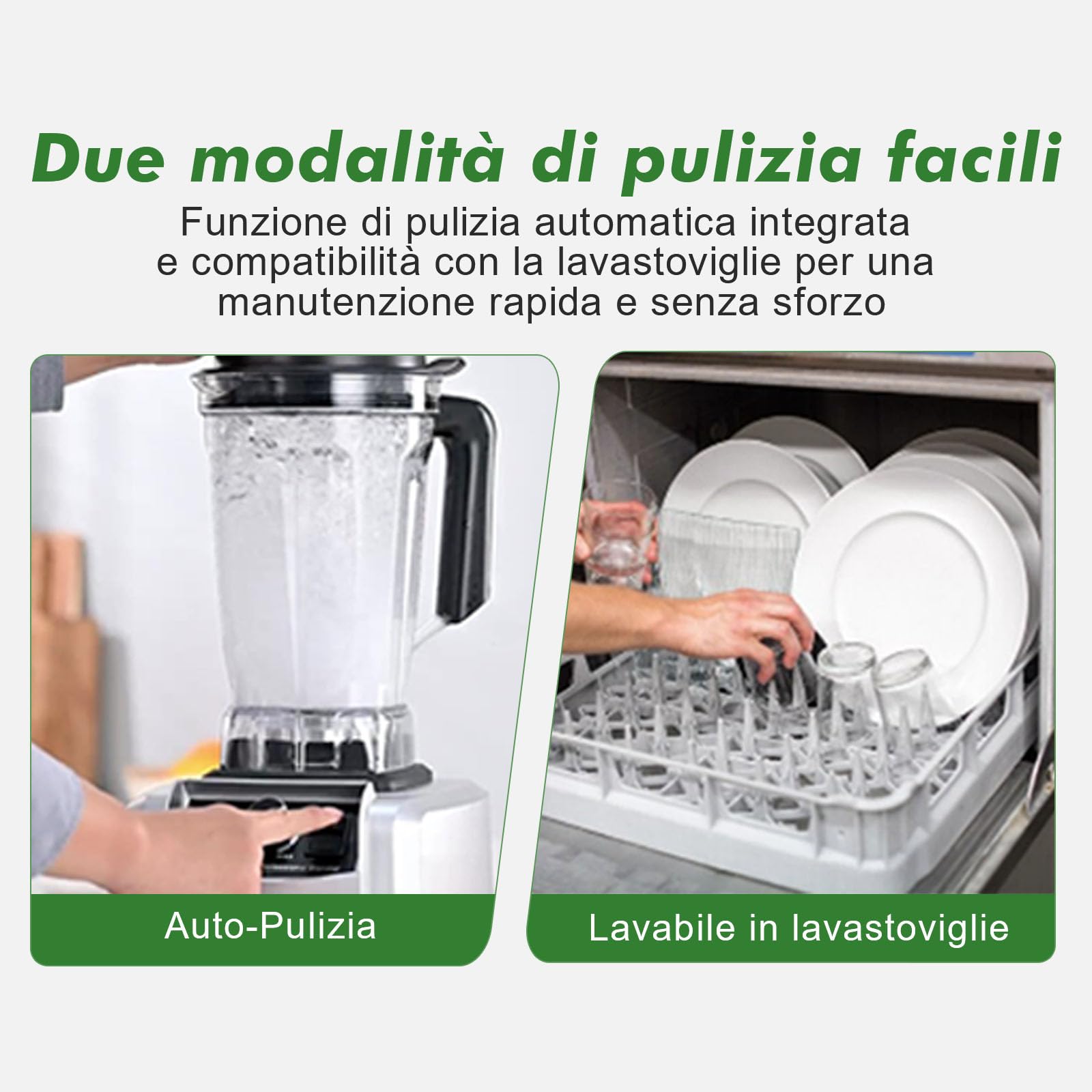 Kitchen in the box Frullatore Professionale, 1500W 2L Senza BPA Frullatore Elettrico, Regolazione Velocità, Frulla Ghiaccio, Smoothie e Frappè (Nero)
