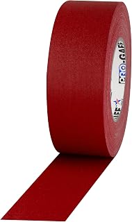 ProTapes Pro Gaff Premium Matte Cloth Gaffer's Tape With Rubber Adhesive, 11 mils Thick, 55 yds Length, 2" Width, Red (Pack of 1)