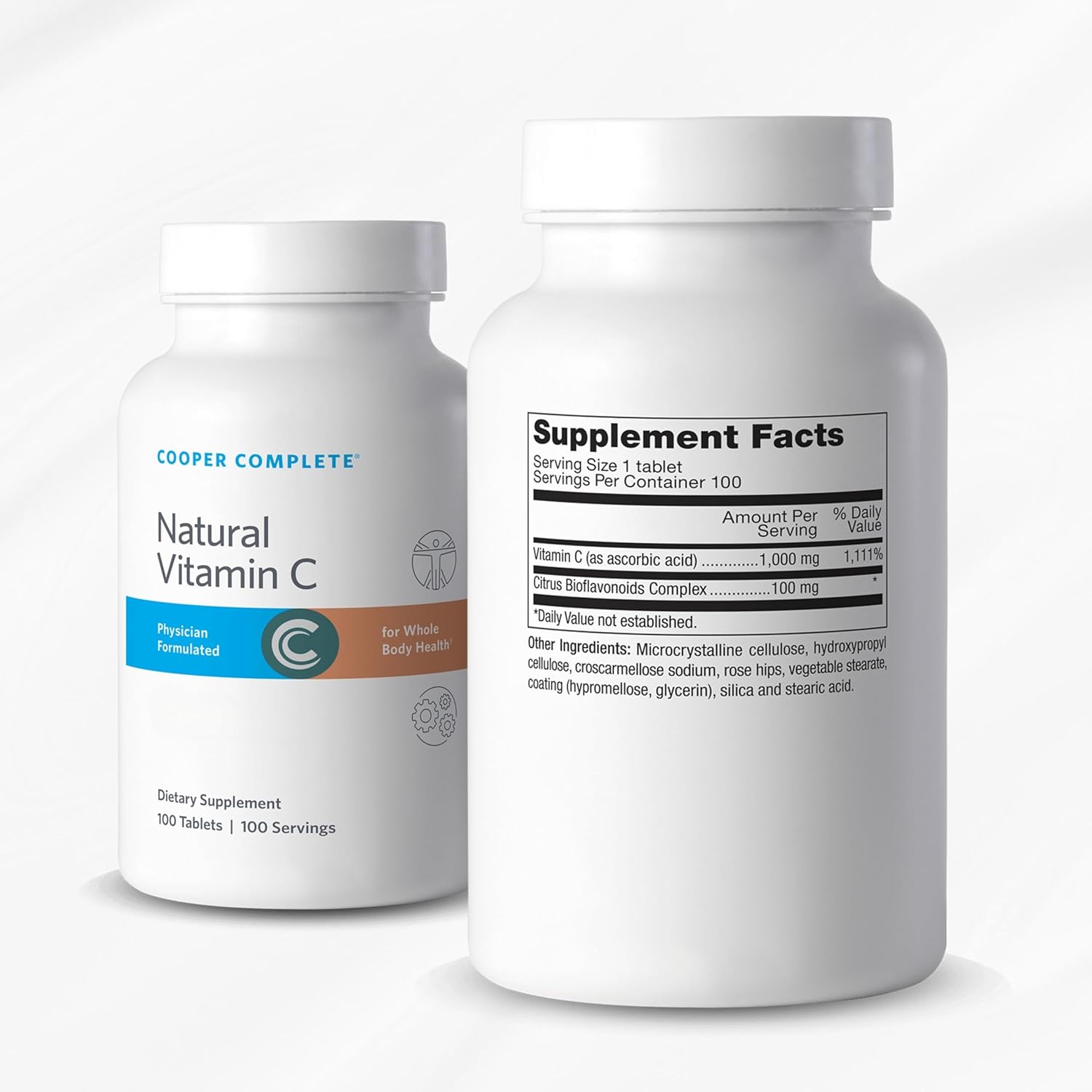 Cooper Complete Natural Vitamin C 1000 mg 100 Tablets per Bottle. Pack of 1