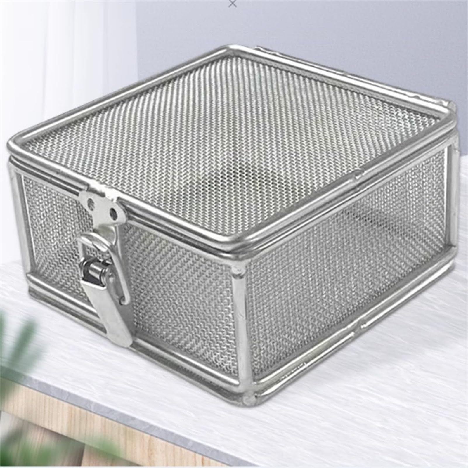 SenhE Cesta de Malla de Esterilización Médica, Bandeja de Instrumentos Médicos de Acero Inoxidable 304, Cestas Perforadas de Malla, Esterilización de Instrumentos