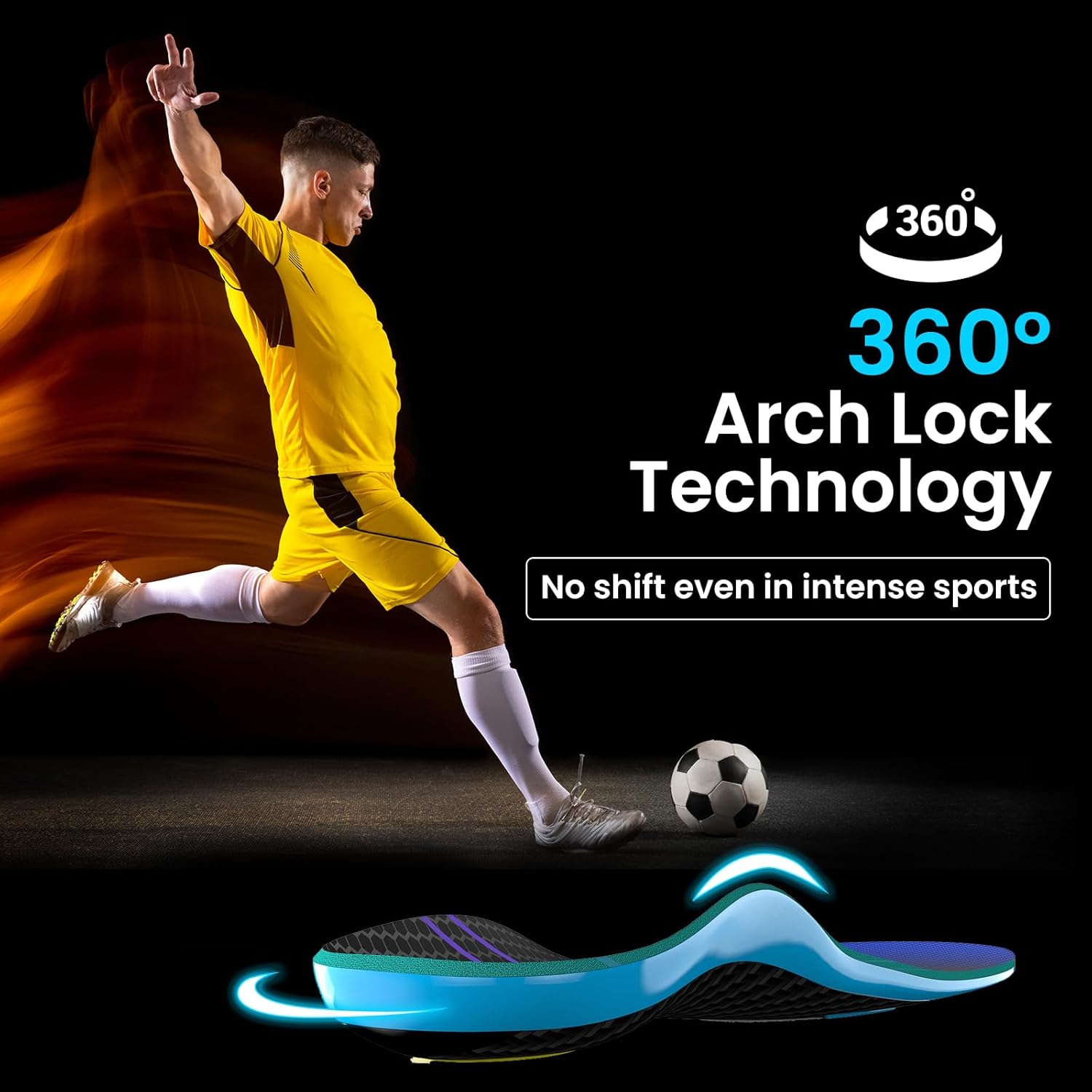 Bukihome Carbon Fiber Insoles -(1 Pair) High Arch & Rigid Support - Extra Energy Return - Non-Cleated Shoes - Running, Hiking - Injury Prevention - Volleyball, Basketball, Racquet Sports - XL - Image 3