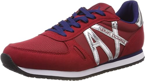 ARMANI EXCHANGE Microfiber Lace Up Sneaker, Scarpe da Ginnastica Basse  Donna, Rosso (Red Shoes+Silver MIR 00619), 41 EU : Amazon.it: Scarpe e borse